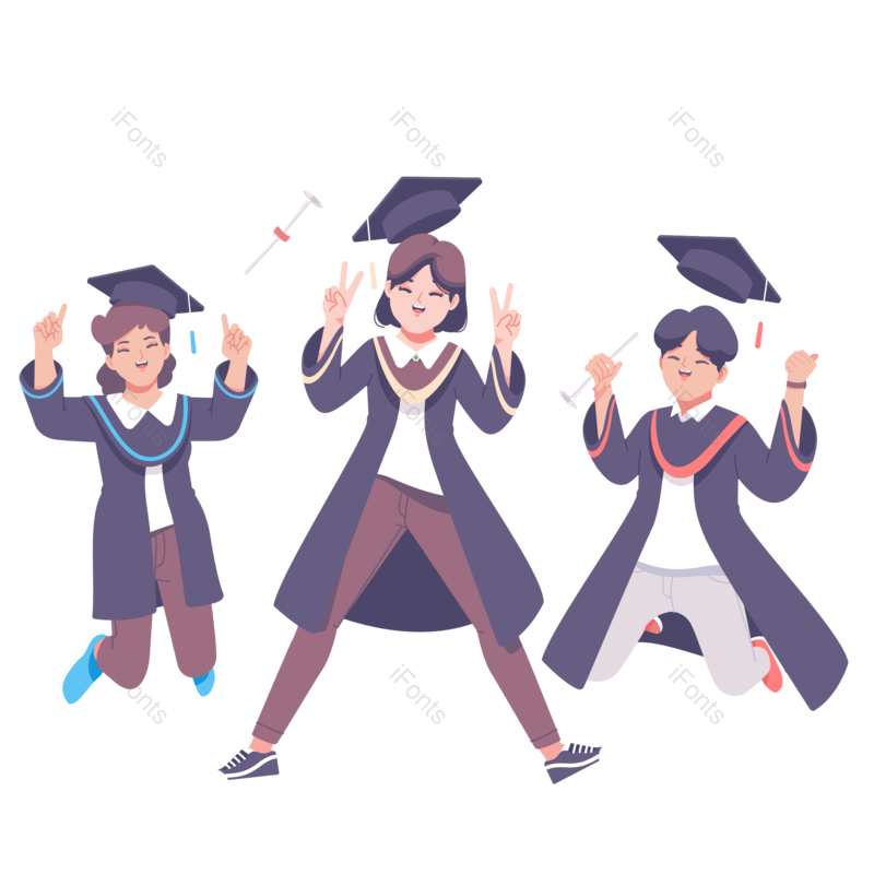 毕业季图片,博士帽元素,开心PNG,大学毕业免抠素材